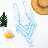 Backless Striped Swimsuit - Veira Trending Shop