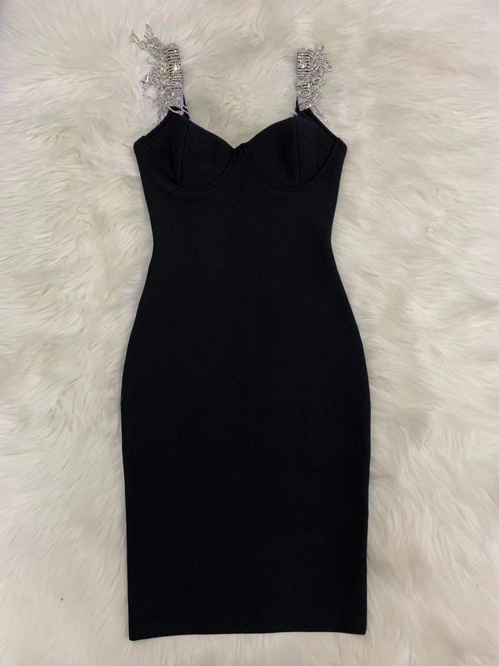 Tassel Sleeve Slip Bandage Dress - Veira Trending Shop