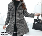 Elegant Turtleneck Plaid Coat - Veira Trending Shop