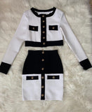 Patchwork Black White 2 Pieces Sets - Veira Trending Shop