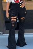 High Waist Flare Ripped Jeans - Veira Trending Shop