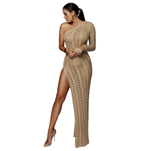High Slit Knitted Dress - Veira Trending Shop
