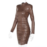 Pu Leather Mini Dress - Veira Trending Shop