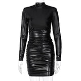 Pu Leather Mini Dress - Veira Trending Shop