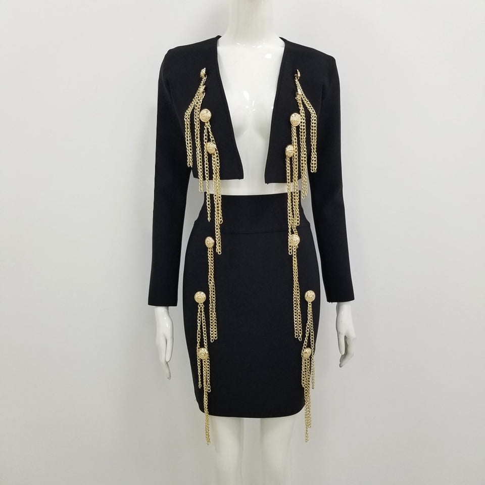 Knitted Button Chain Party Set - Veira Trending Shop