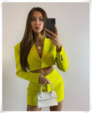 Hollow Out Waist Blazer Dress - Veira Trending Shop