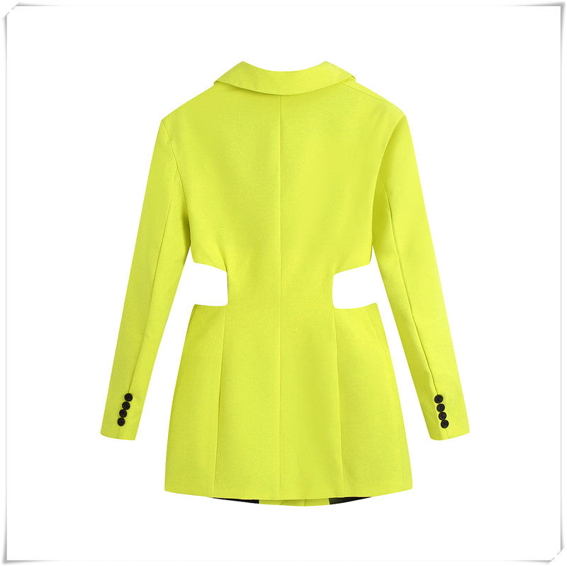 Hollow Out Waist Blazer Dress - Veira Trending Shop