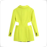 Hollow Out Waist Blazer Dress - Veira Trending Shop