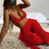 Solid Mesh 3Pcs Bikini Set - Veira Trending Shop