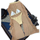 Solid Mesh 3Pcs Bikini Set - Veira Trending Shop