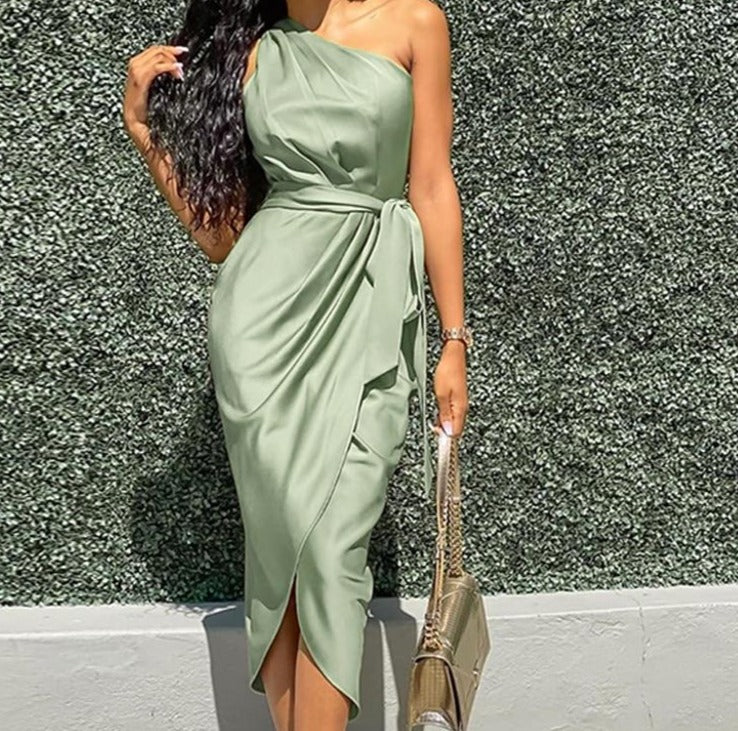 One Shoulder Party Dress - Veira Trending Shop