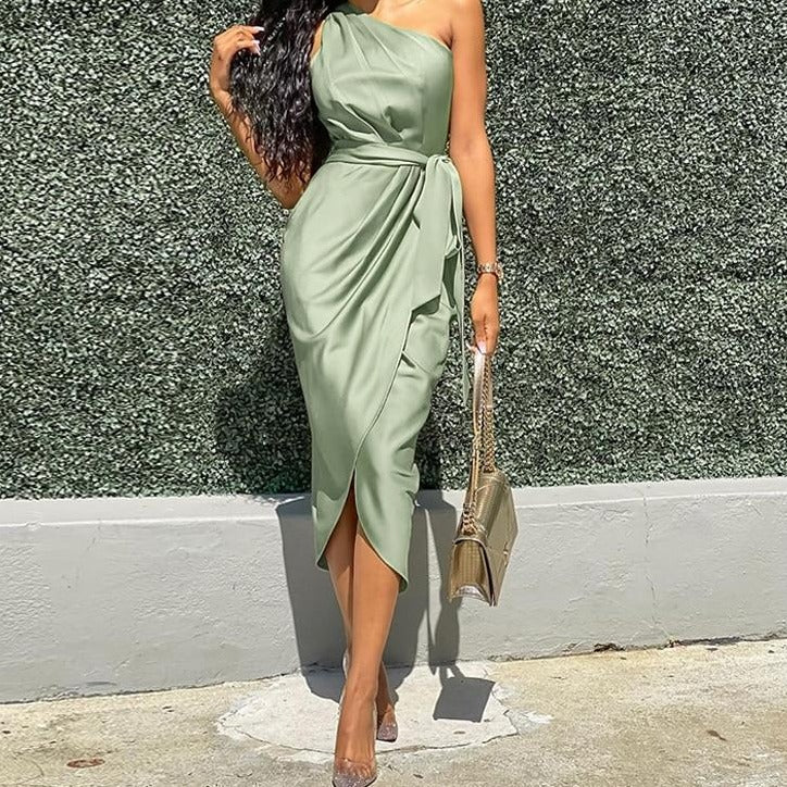 One Shoulder Party Dress - Veira Trending Shop