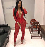 Glitter Sleeveless Party Jumpsuit - Veira Trending Shop