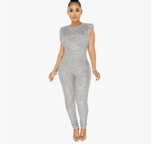 Glitter Sleeveless Party Jumpsuit - Veira Trending Shop