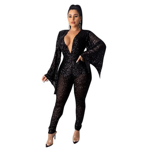Glitter Sleeveless Party Jumpsuit - Veira Trending Shop