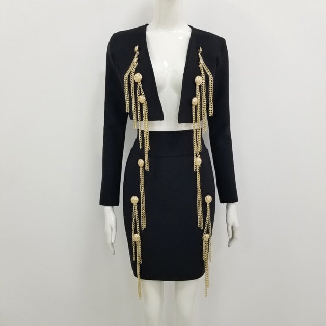 Knitted Button Chain Party Set - Veira Trending Shop