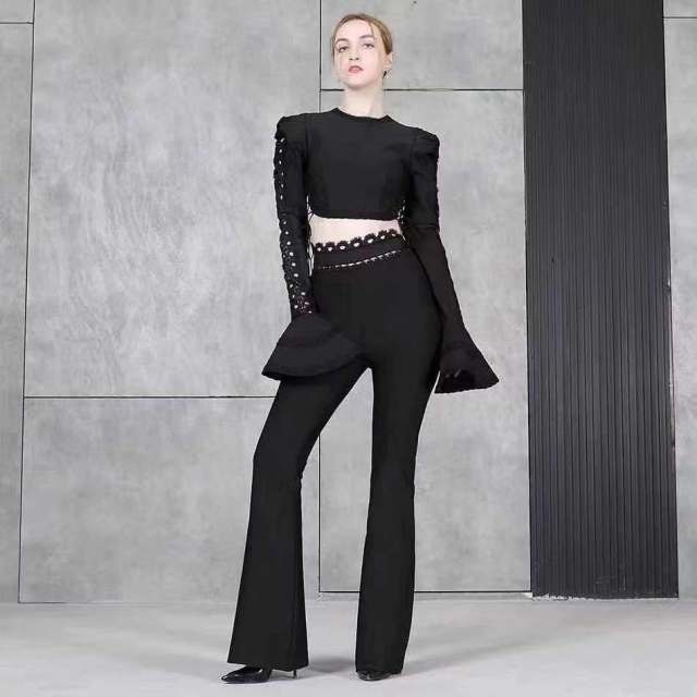 Long Sleeve 2Pcs Bandage Set - Veira Trending Shop