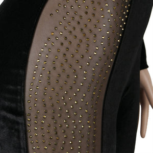 Rhinestone Patchwork Mesh Jumpsuit - Veira Trending Shop