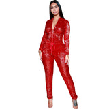 Glitter Sleeveless Party Jumpsuit - Veira Trending Shop