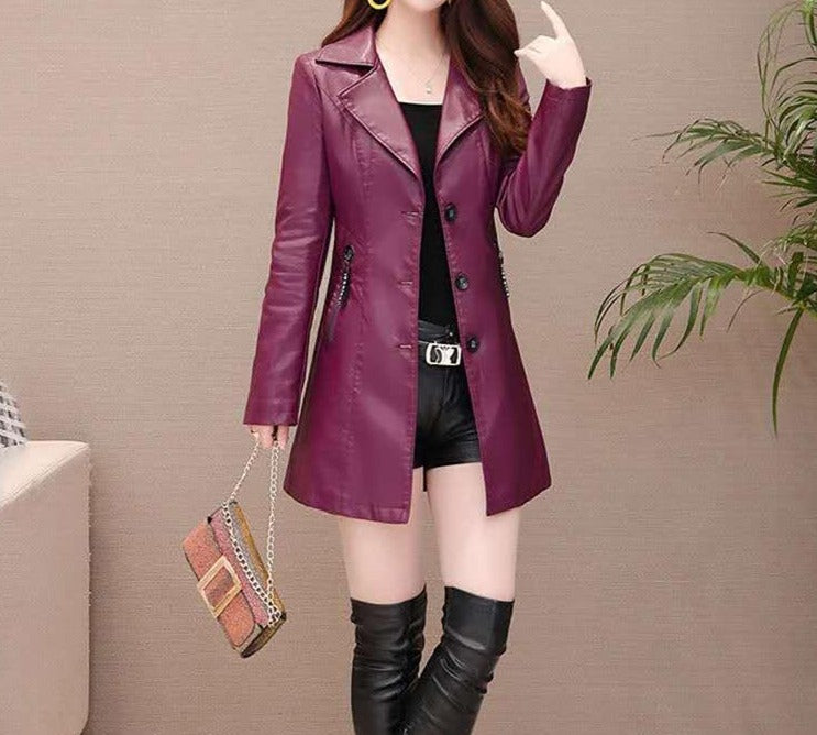Faux Leather Blazer - Veira Trending Shop