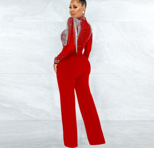 Hot Drill Mesh Shoulder Jumpsuit - Veira Trending Shop