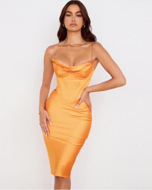 Satin Bodycon Party Dress - Veira Trending Shop