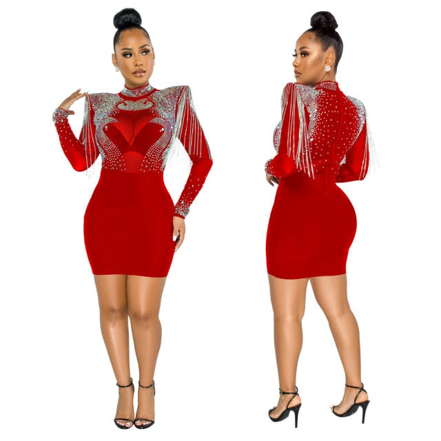 Hot Drill Mesh Shoulder Jumpsuit - Veira Trending Shop