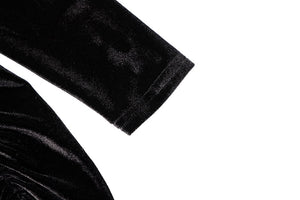 Velvet Long Sleeve Ruched Dress - Veira Trending Shop