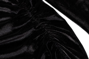Velvet Long Sleeve Ruched Dress - Veira Trending Shop