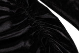 Velvet Long Sleeve Ruched Dress - Veira Trending Shop