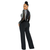 Hot Drill Mesh Shoulder Jumpsuit - Veira Trending Shop