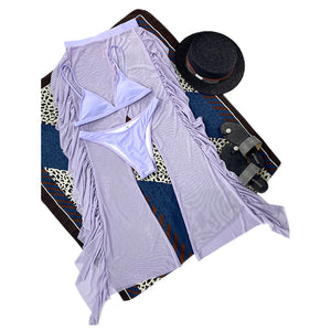 Solid Mesh 3Pcs Bikini Set - Veira Trending Shop
