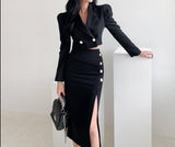 Formal Coat + Slit Skirt 2pcs Set - Veira Trending Shop