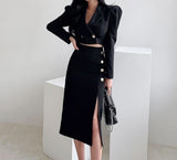 Formal Coat + Slit Skirt 2pcs Set - Veira Trending Shop
