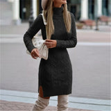 Knitted Long Sleeve Dress - Veira Trending Shop