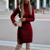 Knitted Long Sleeve Dress - Veira Trending Shop