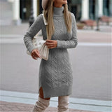Knitted Long Sleeve Dress - Veira Trending Shop