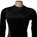 Rhinestone Patchwork Mesh Jumpsuit - Veira Trending Shop