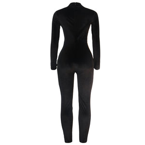 Rhinestone Patchwork Mesh Jumpsuit - Veira Trending Shop