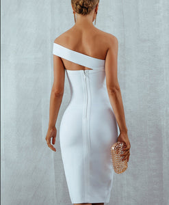 One Shoulder Strapless Bandage Dress - Veira Trending Shop