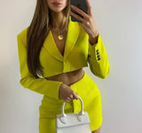 Hollow Out Waist Blazer Dress - Veira Trending Shop