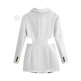 Hollow Out Waist Blazer Dress - Veira Trending Shop