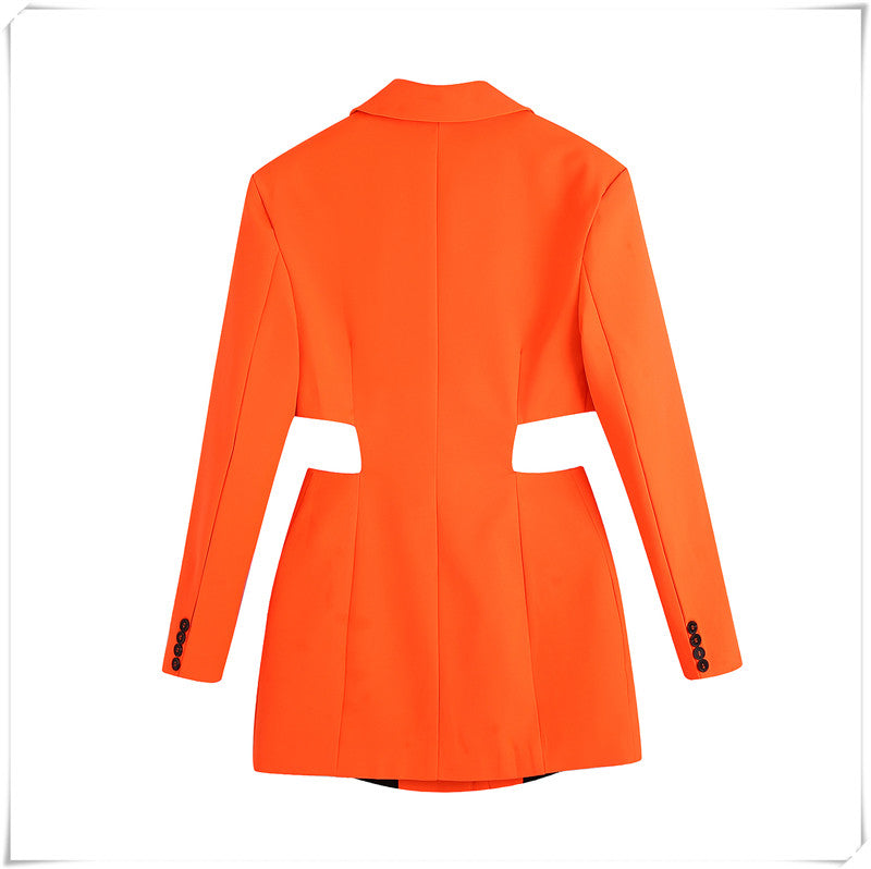 Hollow Out Waist Blazer Dress - Veira Trending Shop
