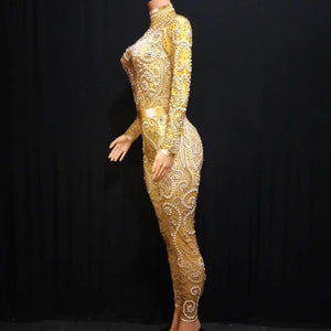 Elegant Pearls Long Sleeves Jumpsuit - Veira Trending Shop