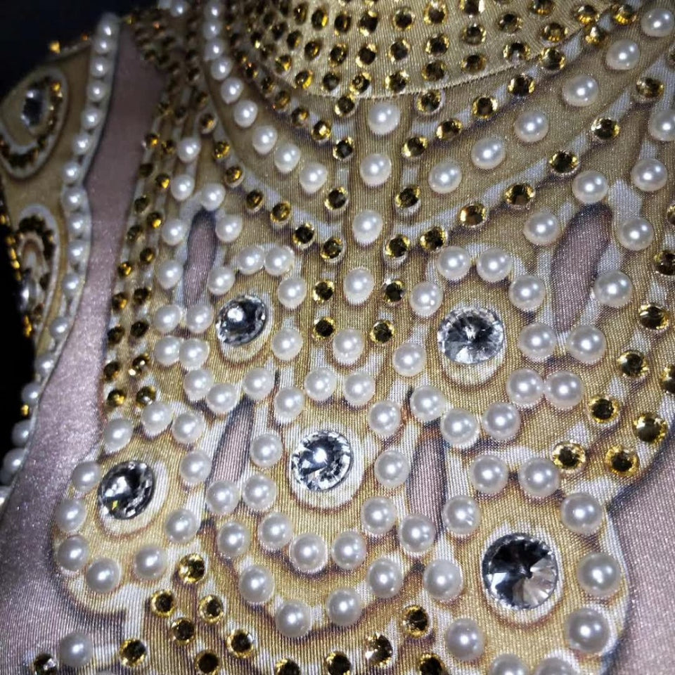 Elegant Pearls Long Sleeves Jumpsuit - Veira Trending Shop
