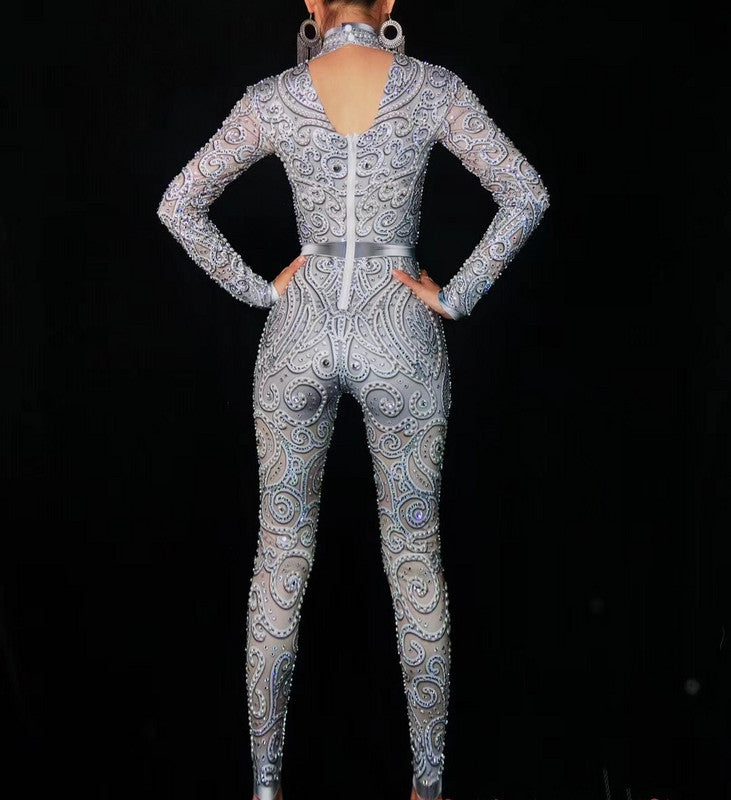 Elegant Pearls Long Sleeves Jumpsuit - Veira Trending Shop