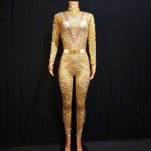 Elegant Pearls Long Sleeves Jumpsuit - Veira Trending Shop