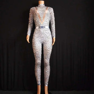 Elegant Pearls Long Sleeves Jumpsuit - Veira Trending Shop