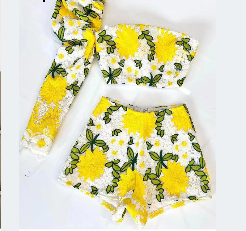 Puff Sleeve Top & Short Set - Veira Trending Shop